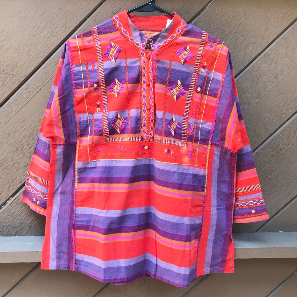 Vintage Bohemian Guatemalan Tunic Top